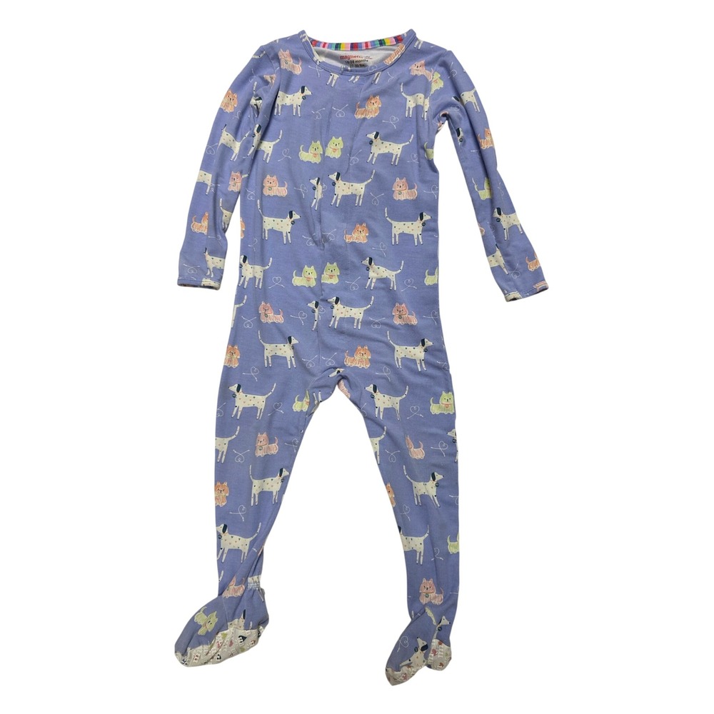 Magnetic Me Footie Unisex 18-24M Purple Dog Print Modal Magnetic Closure Sleeper